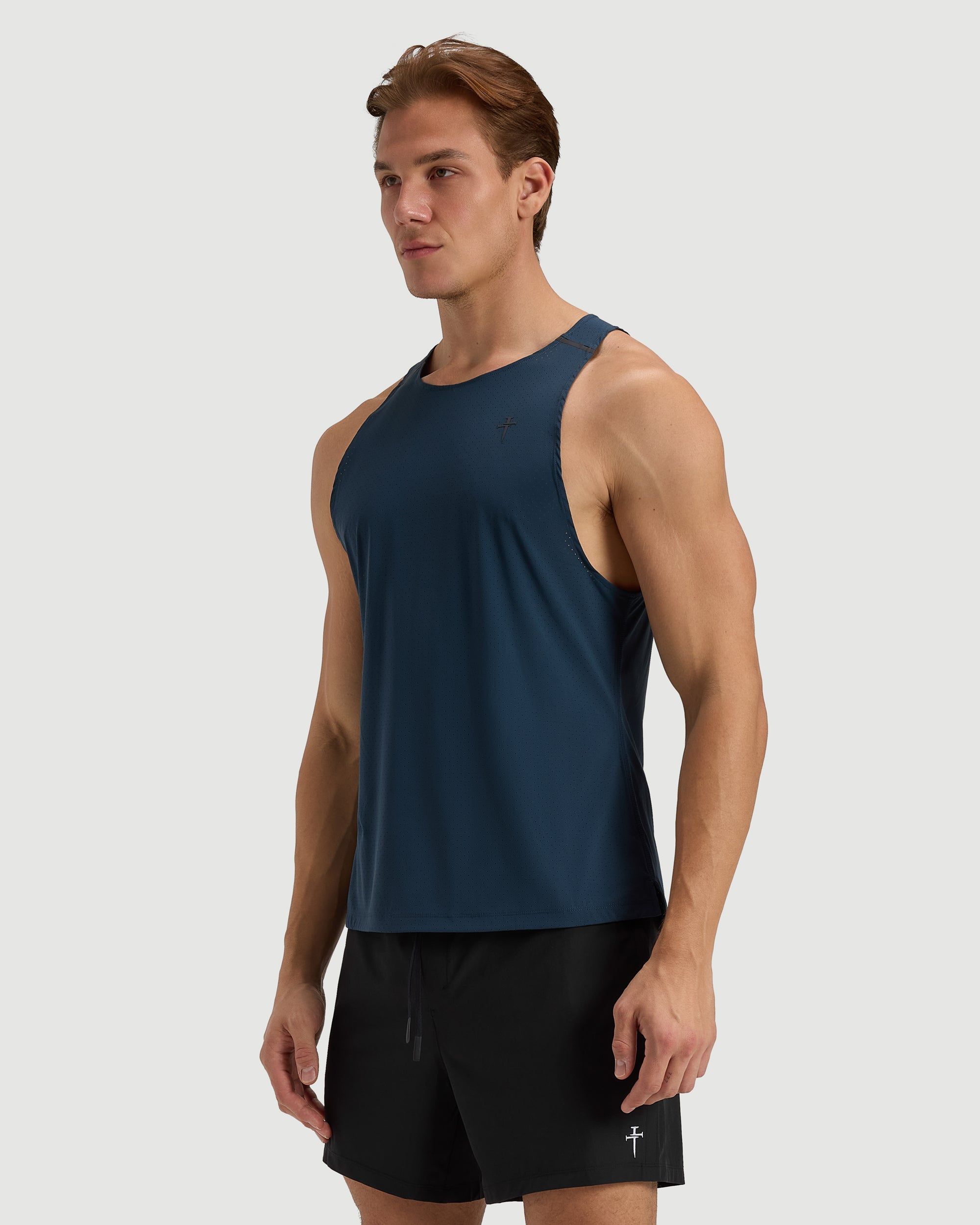 Laser Perforated Tank - Midnight Navy